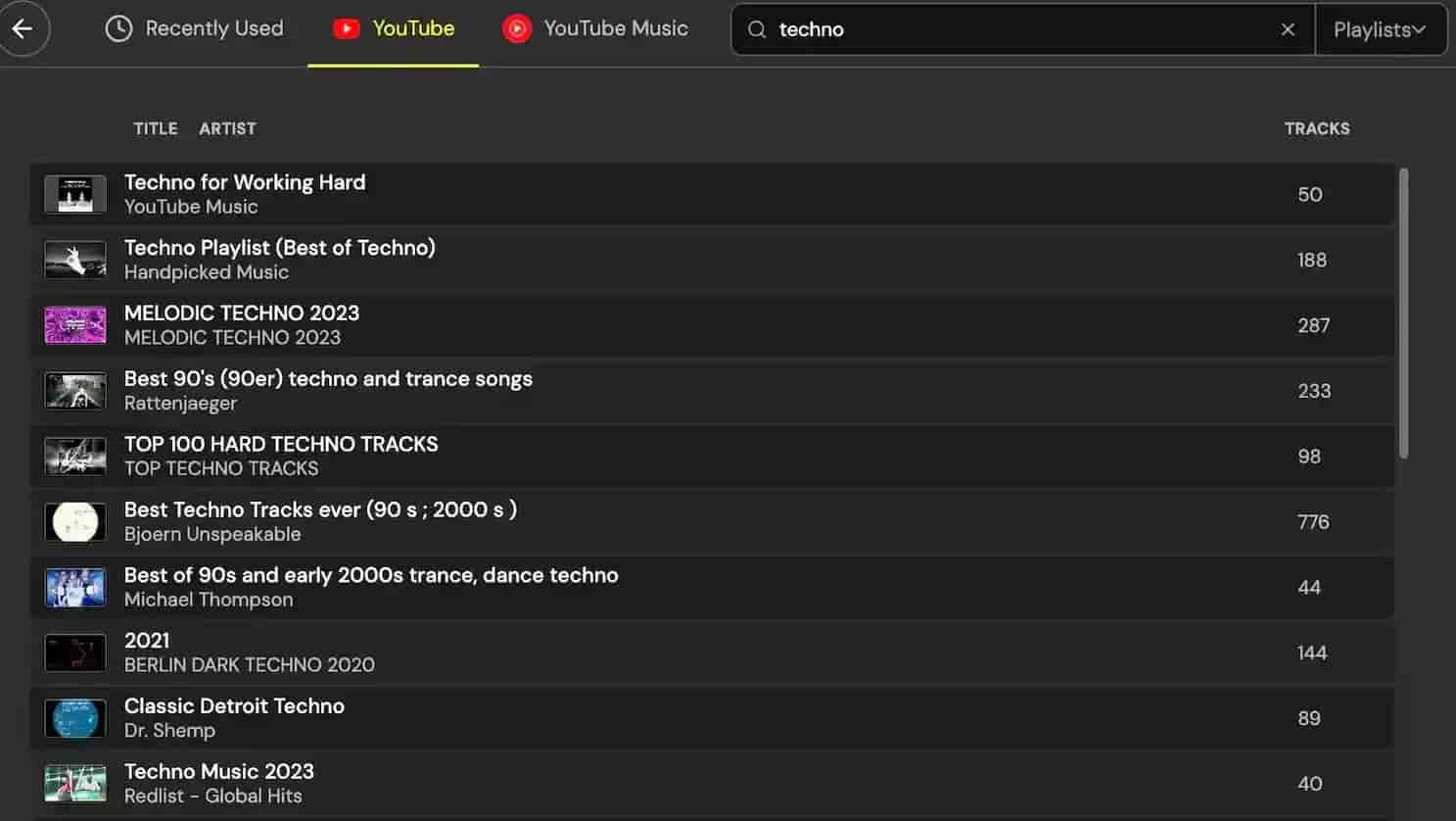 dj studio playlists 
