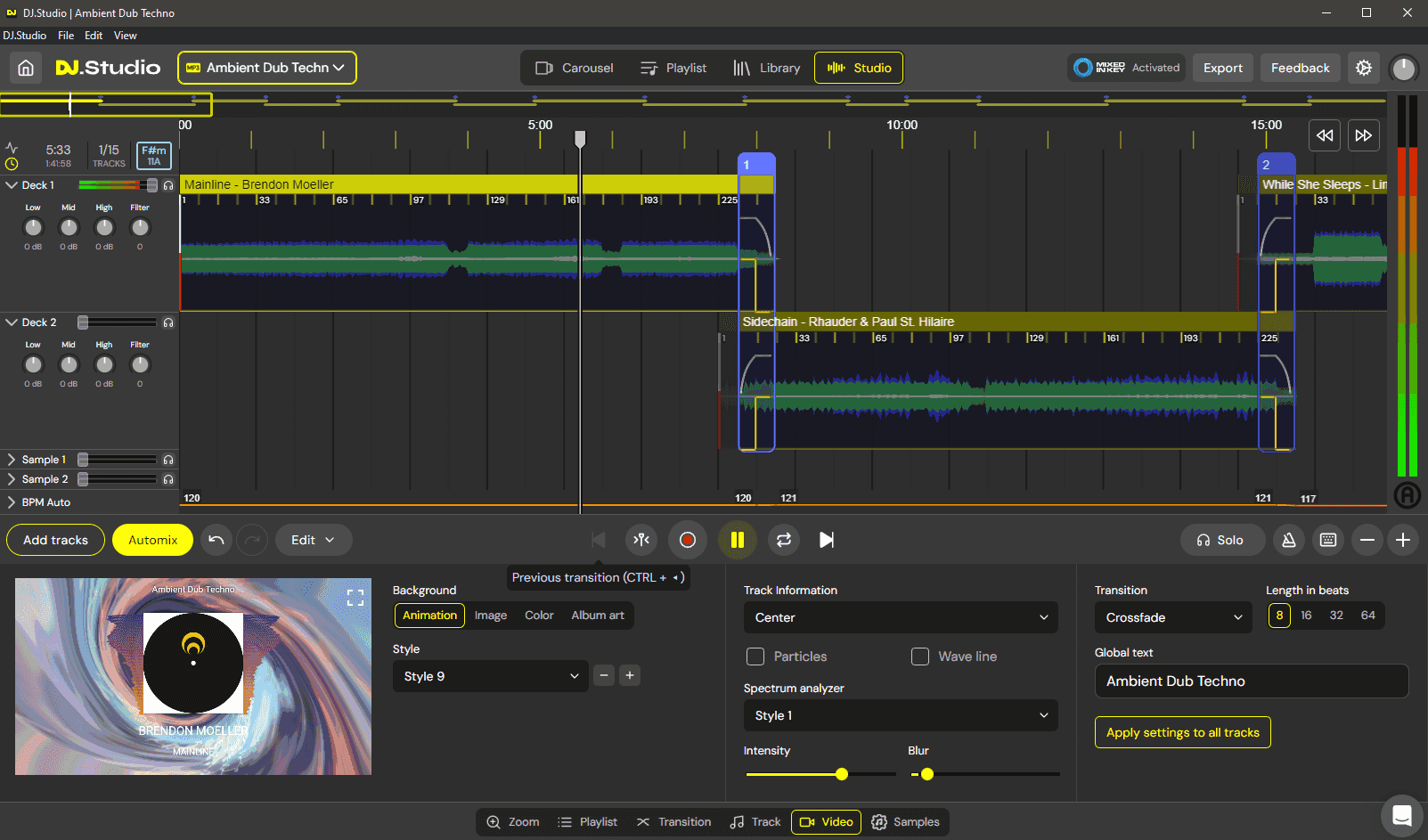 dj studio = the best dj mix video creator