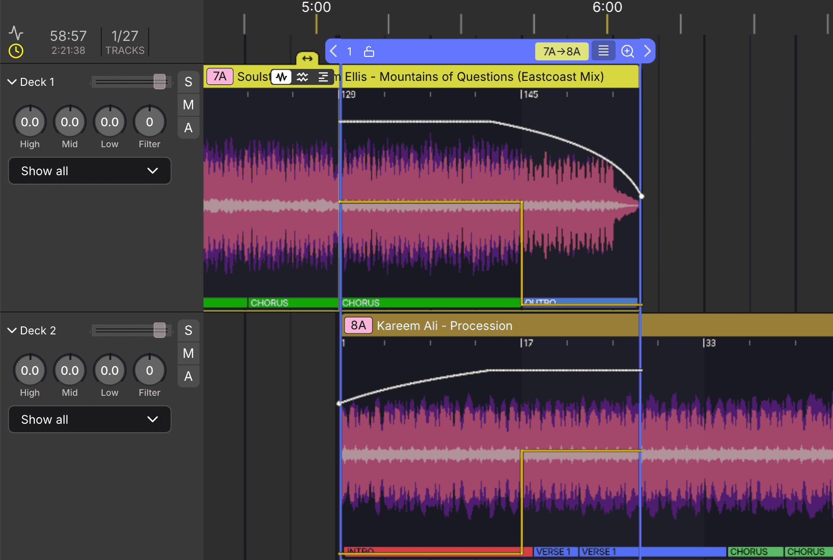 dj studio timeline
