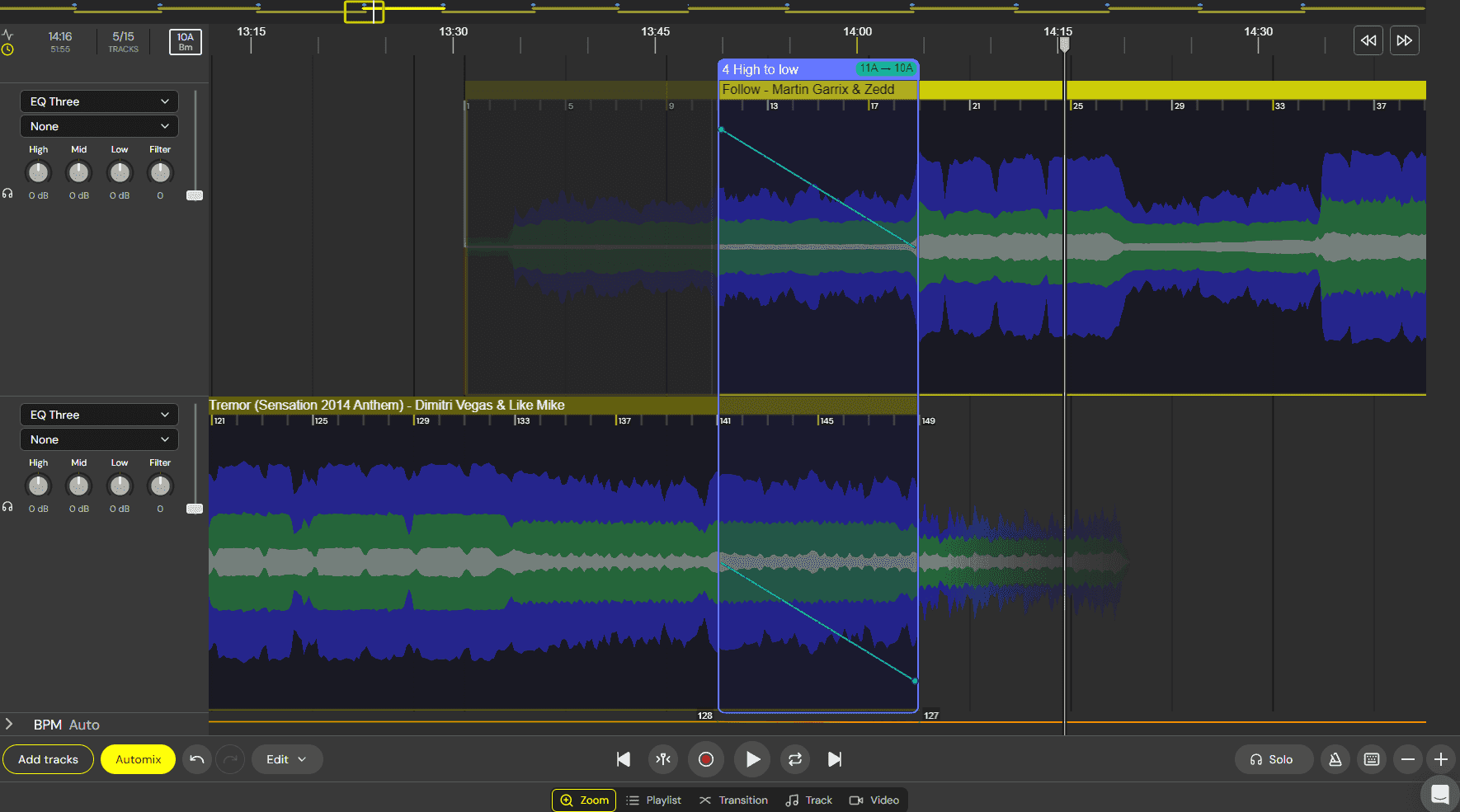 mixing edm in dj studio 