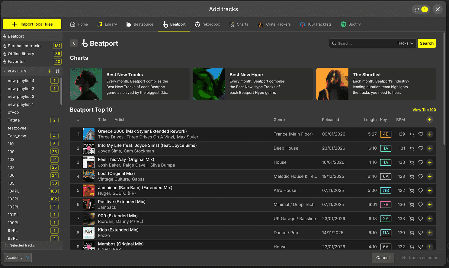 Beatport library