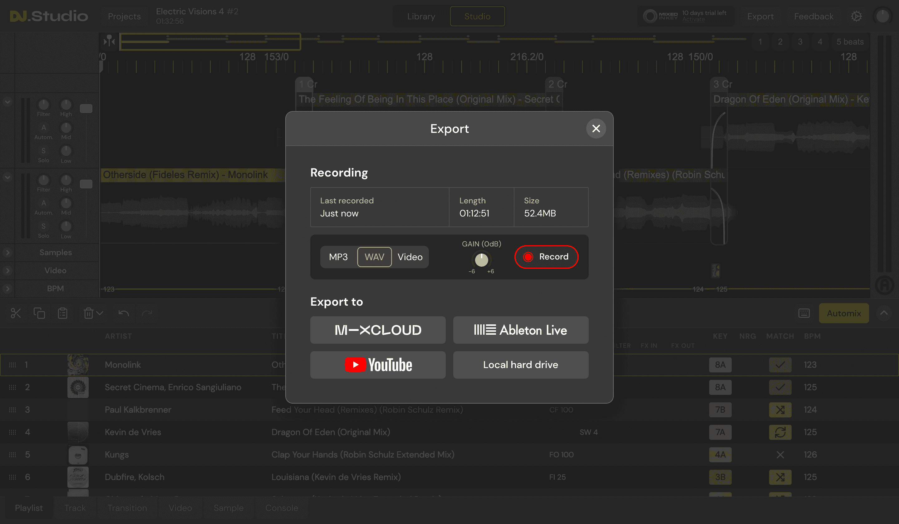 Export options