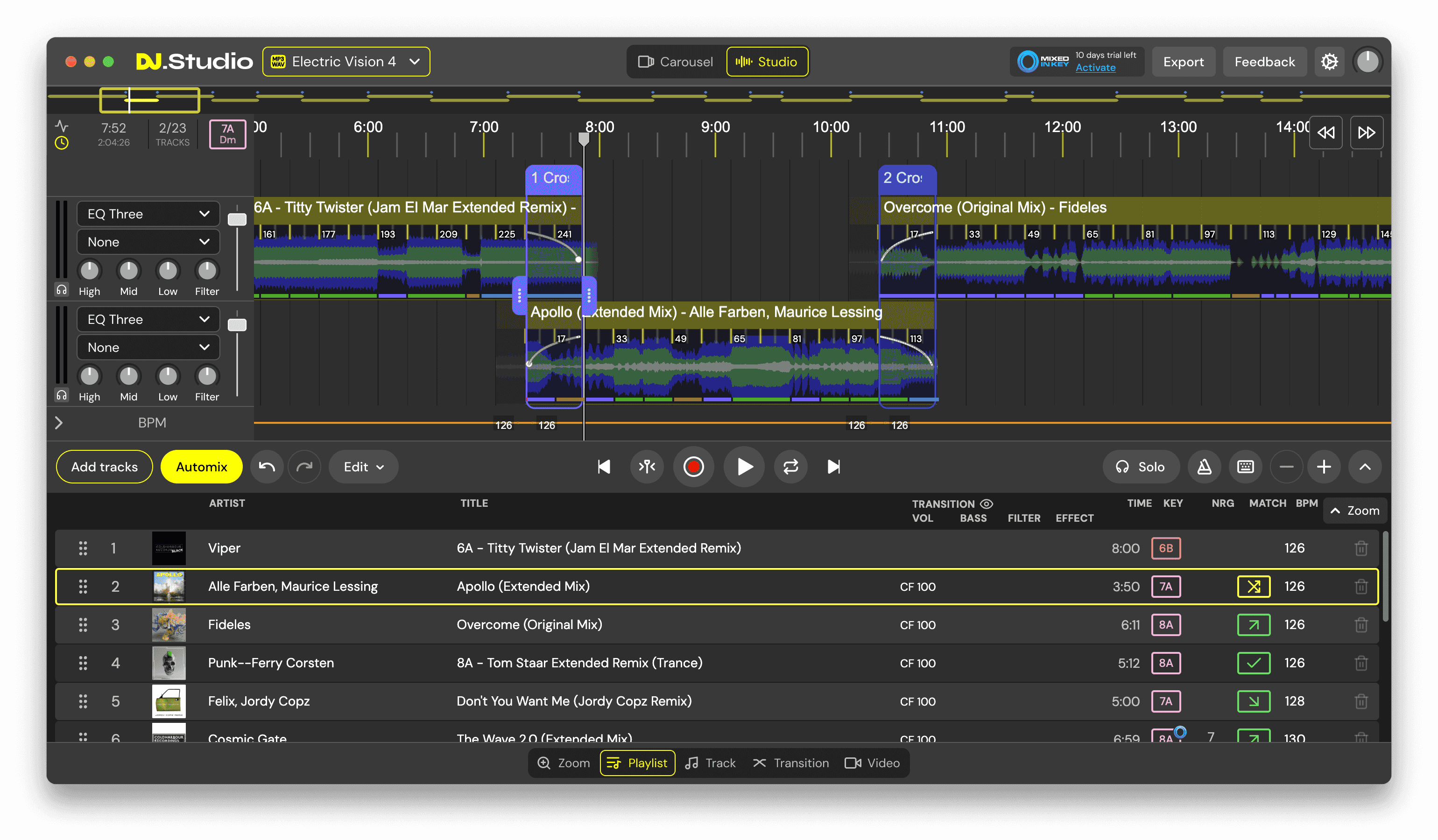 DJ.Studio Playlist View