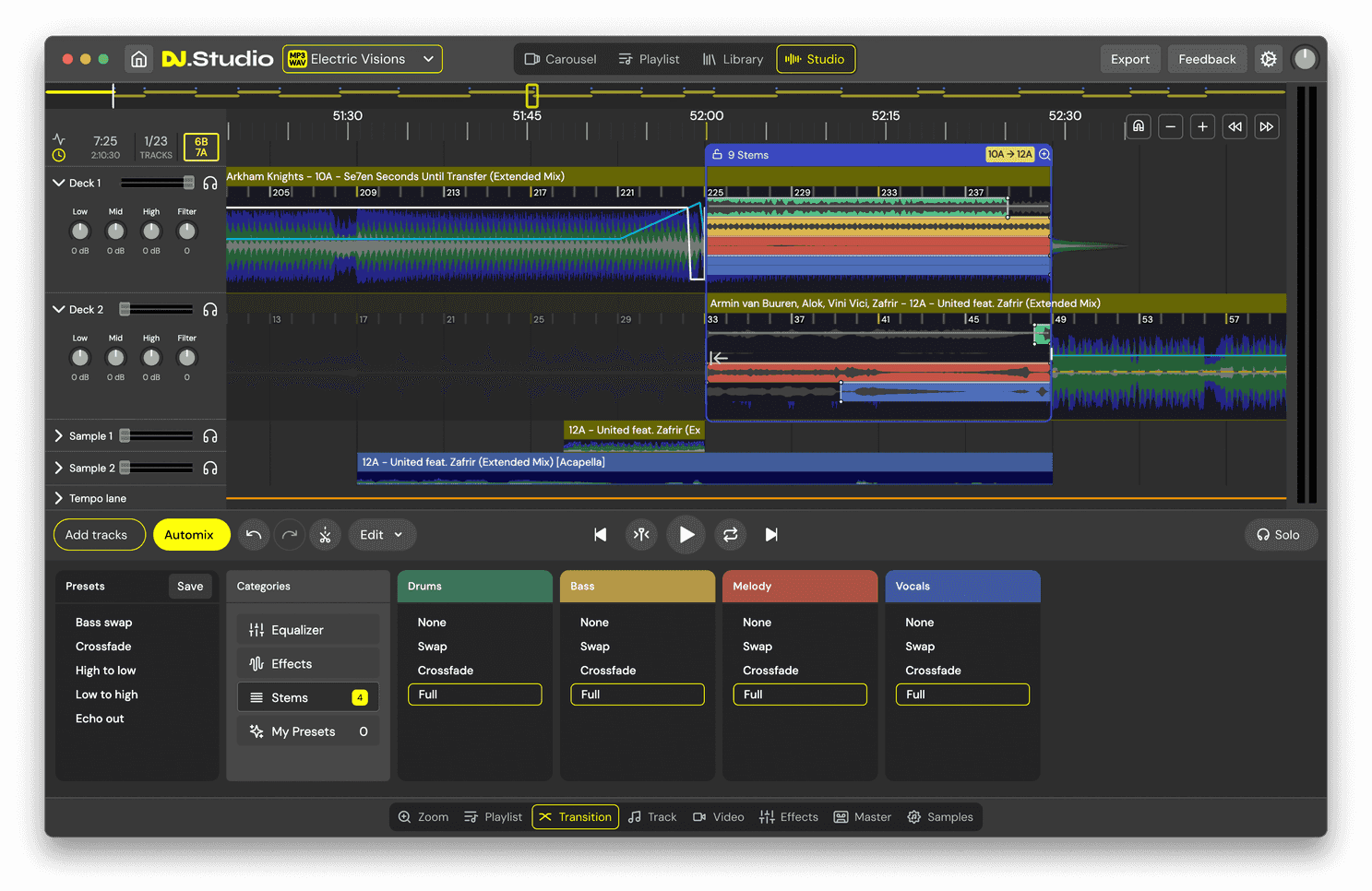 Studio -_ Transition  with Stem separation