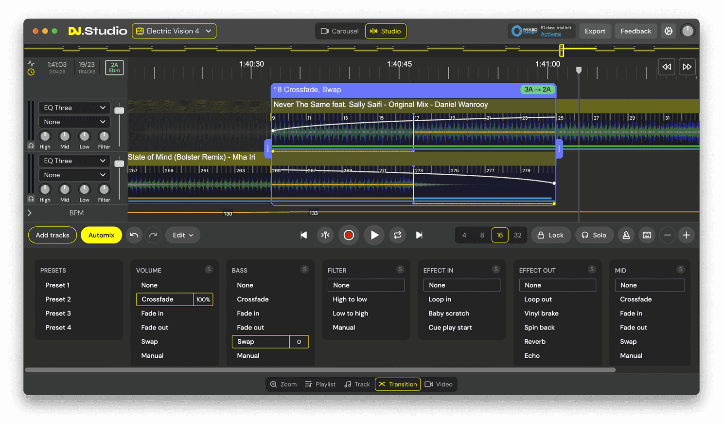 DJ.Studio Transition Editor