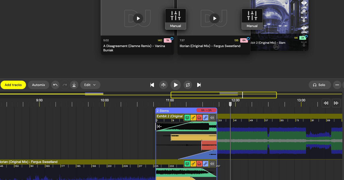 DJ mixing with stems