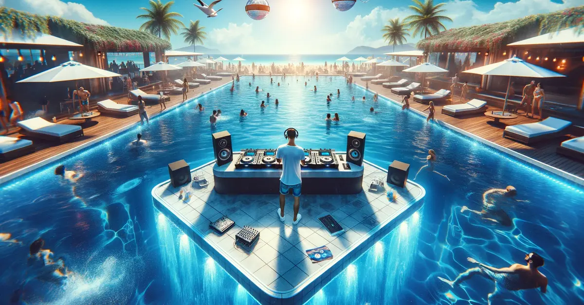 dj pools a dj in a pool